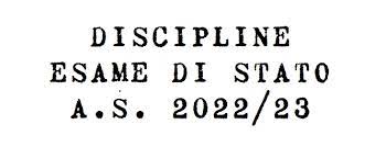 296 - Discipline Esame di Stato 2023
